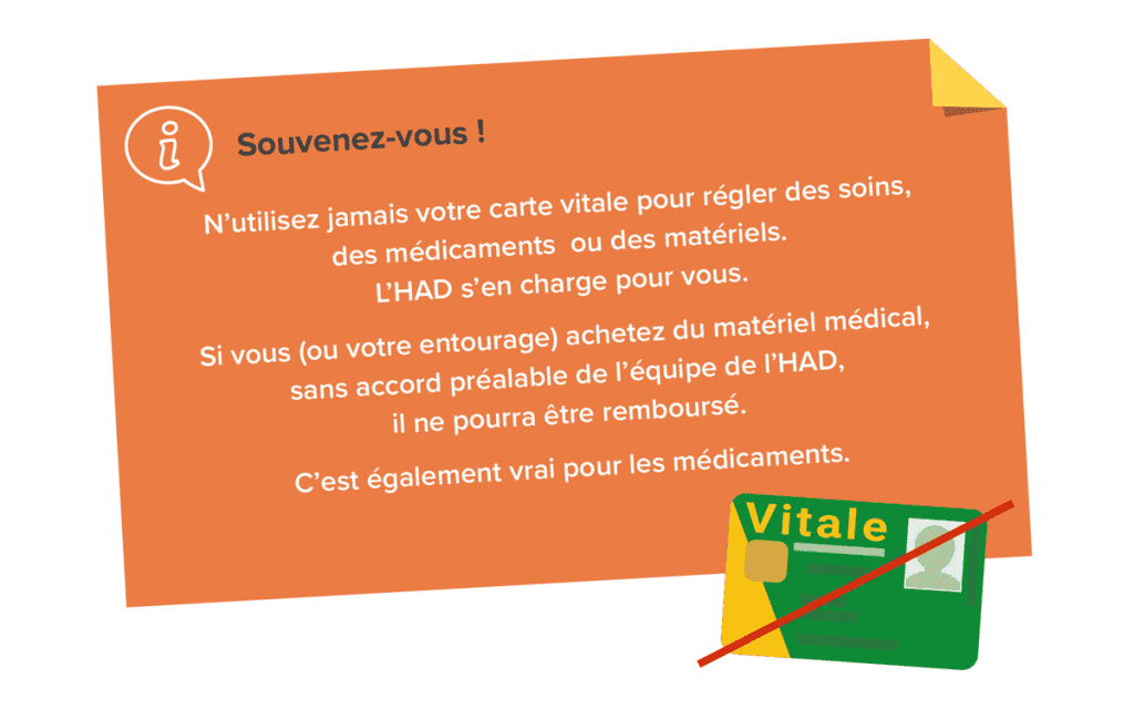 Guide de l'hospitalisation à domicile créé pour le CHU Grenoble-Alpes par Caramel & Paprika - Encadré extrait du dépliant Pédiatrie