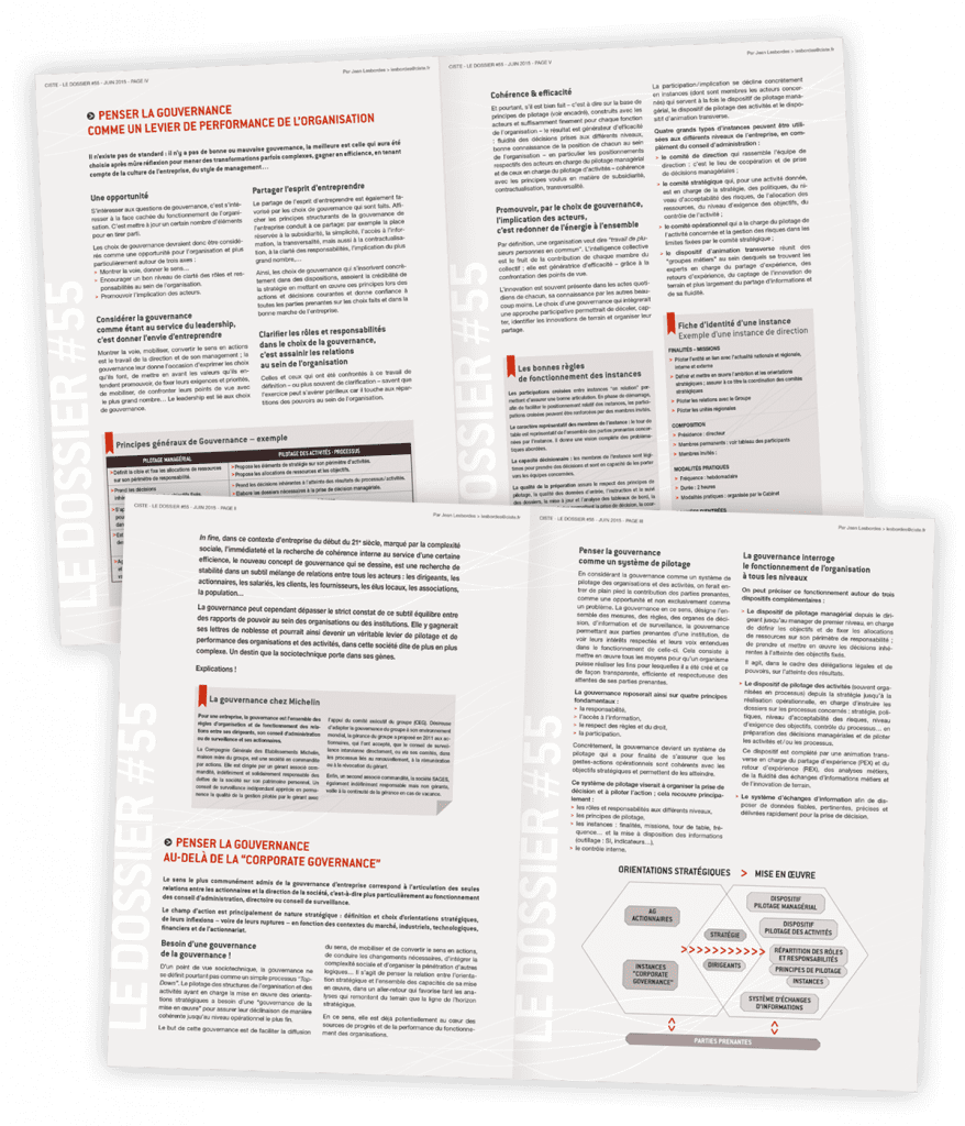 CISTE - La Lettre - Intérieur dossier La Lettre, périodique d'information, maquette créée pour Ciste, Centre d'intervention socio-technique, par Caramel & Paprika - Deux doubles pages intérieures du dossier encarté dans La Lettre