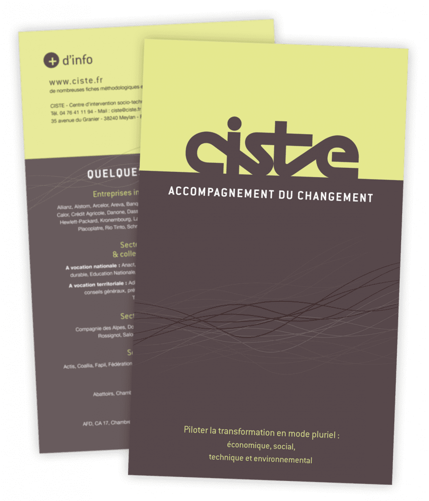 Plaquette commerciale créée pour Ciste, centre d'intervention sociotechnique (Seyssins, 38) par Caramel & Paprika - Pages intérieures