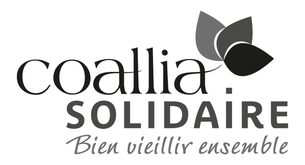 Identité visuelle légère créée pour Coallia Solidaire par Caramel & Paprika - Logo en niveaux de gris