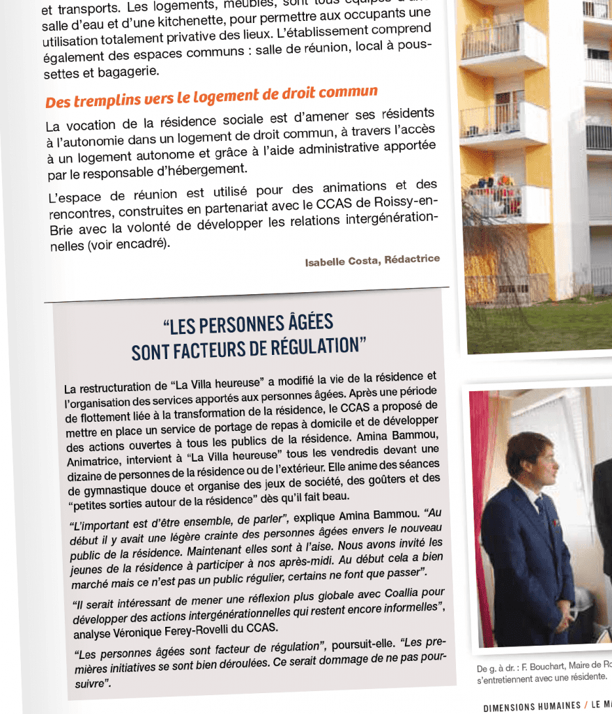 Magazine Dimensions humaines créé pour Coallia par Caramel & Paprika - Détail extrait du numéro 2 (photos © Coallia)