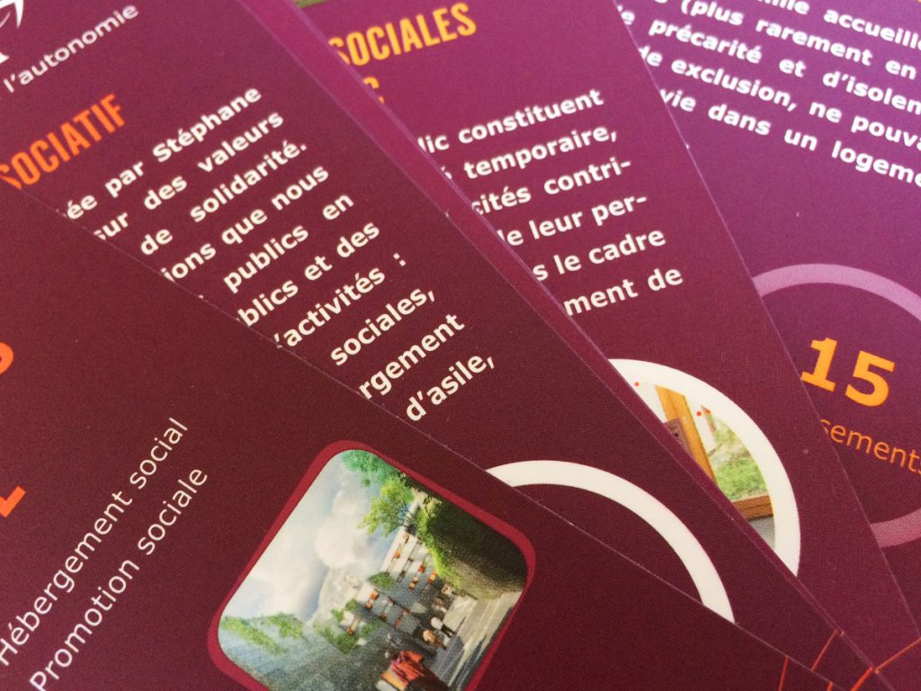 Nuancier des dispositifs d'accueil créé pour Coallia par Caramel & Paprika - Détail de l'intérieur côté recto (photos © Coallia)