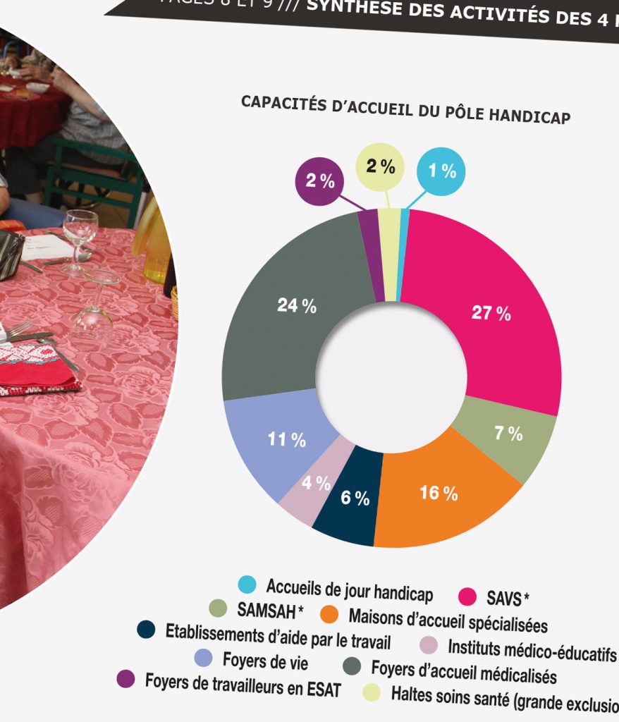 Rapport d'activité 2016 créée pour Coallia par Caramel & Paprika - Zoom sur un graphique en secteurs