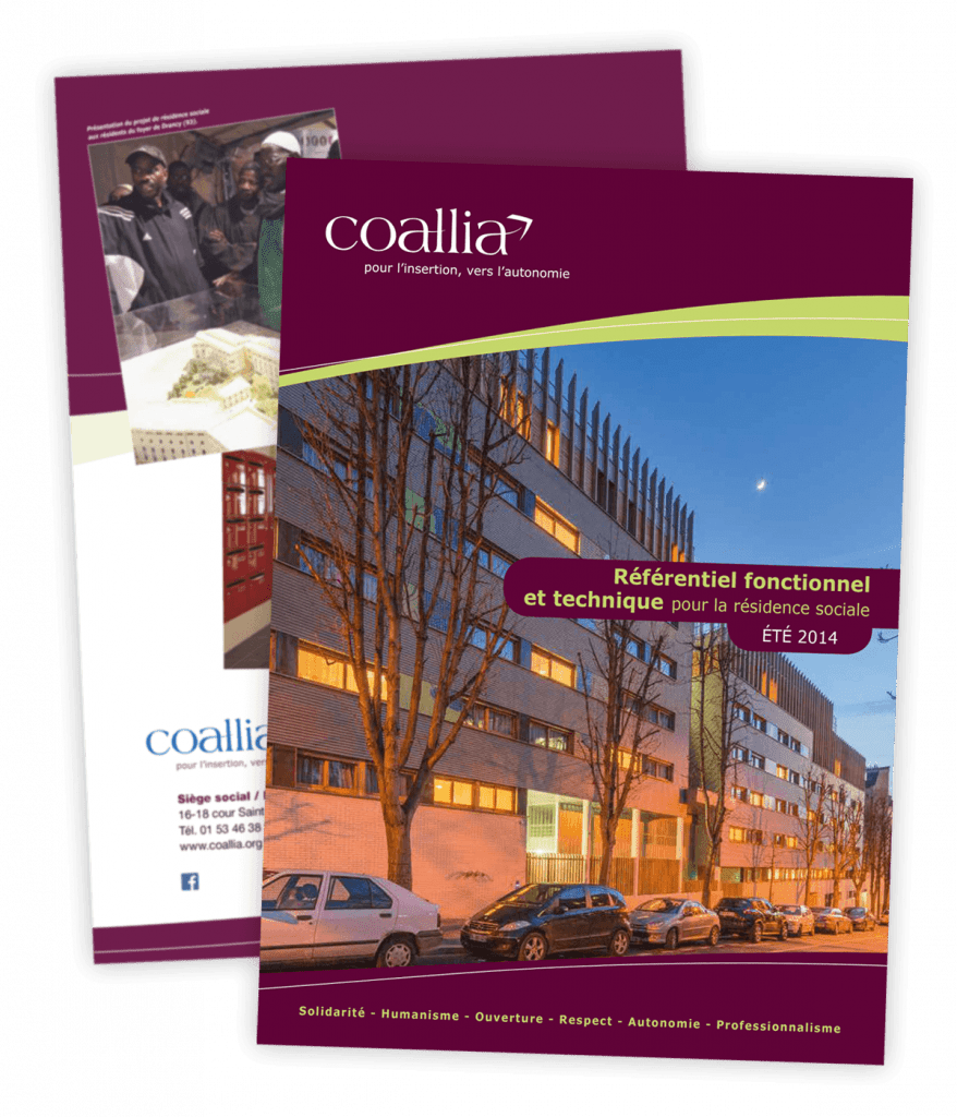 Référentiel technique pour la conception de résidences sociales créé pour Coallia par Caramel & Paprika - Doubles pages intérieures 14 à 17 (photos © Coallia / 11h45)
