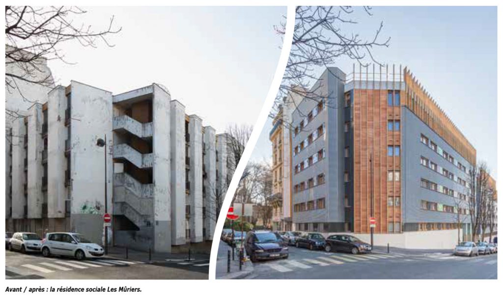 Référentiel technique pour la conception de résidences sociales créé pour Coallia par Caramel & Paprika - Visuel extrait de la page 3 (photos © Stephan Lucas / 11h45)