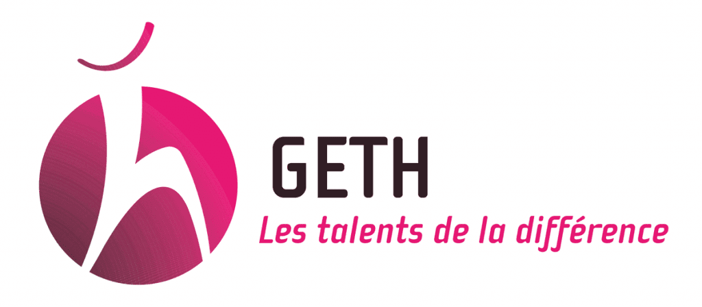 Nouveau logo créé pour le GETH, groupement d'employeurs de travailleurs handicapés, par Caramel & Paprika - Version de base du logo en couleurs