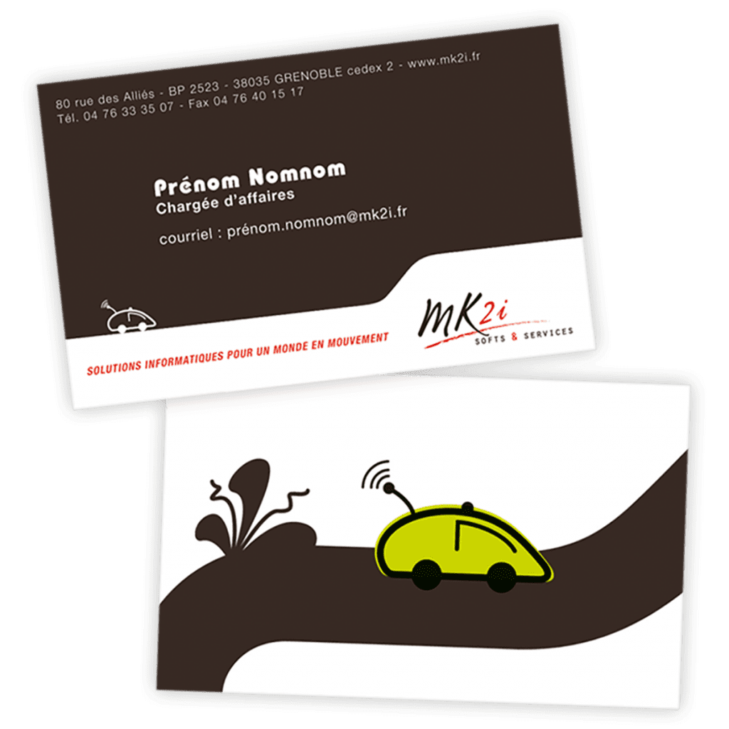 Nouveau logo créé pour MK2i par Caramel & Paprika - Carte de visite relookée recto et verso