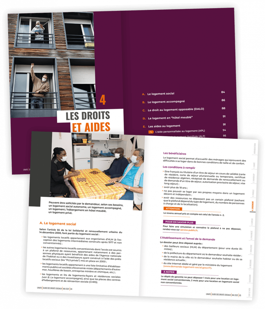 UNAFO - Guide des droits sociaux - Intérieur 1 Guide des droits sociaux créé pour l'Unafo par Caramel & Paprika - Deux doubles pages intérieures 2 à 5