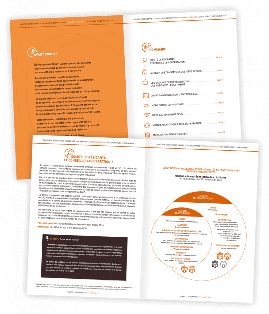 Guide pratique de la concertation créé pour l'Unafo par Caramel & Paprika - Première et dernière pages de couverture