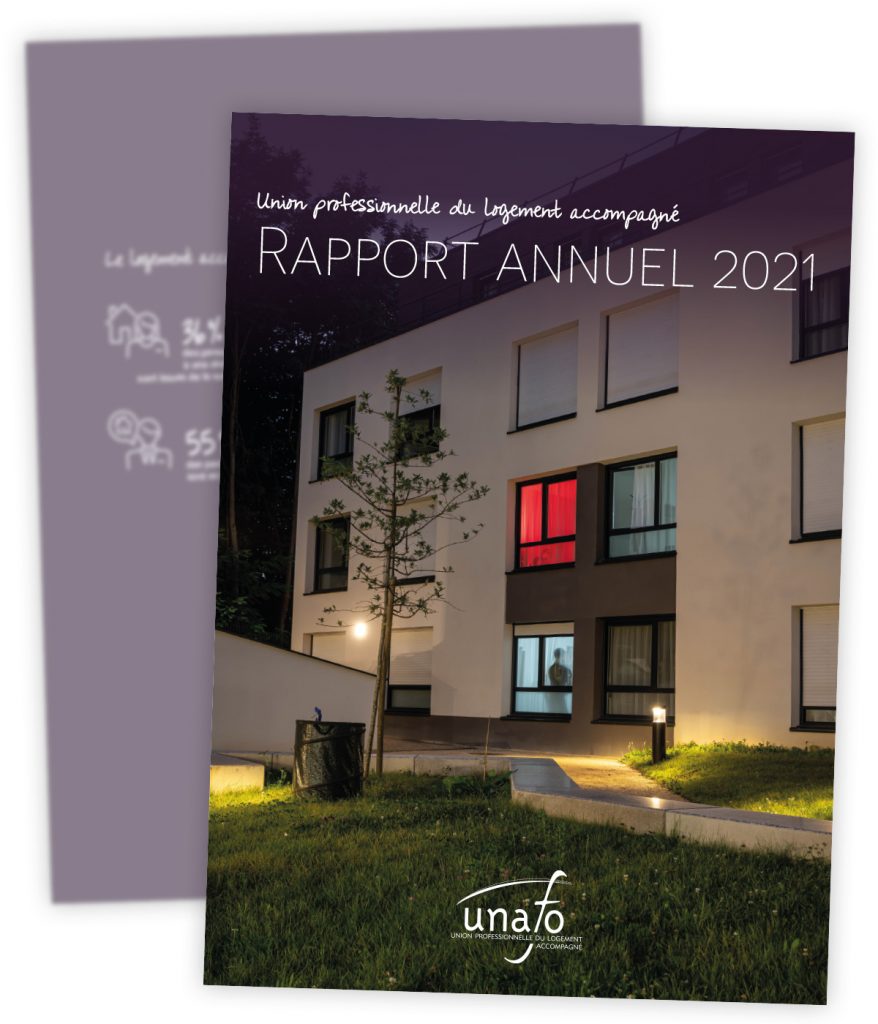 Rapport d'activité 2021 pour l'Unafo par Caramel & Paprika - Première et dernière pages de couverture