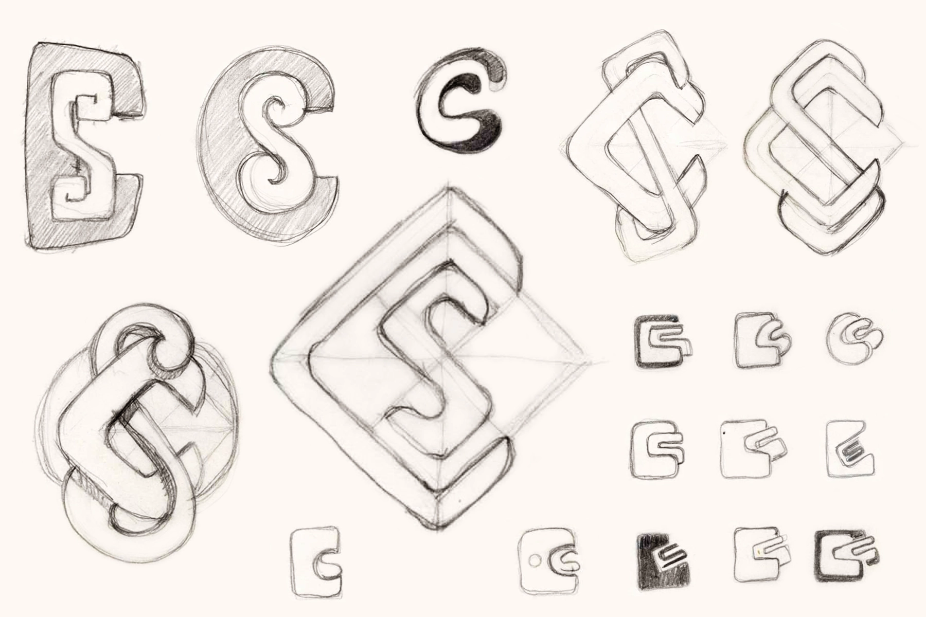 SOFIA CAMERINO - Monogramme - Croquis de recherche Monogramme créé pour Sofia Camerino, avocate, par Caramel & Paprika - Croquis de recherche préparatoire