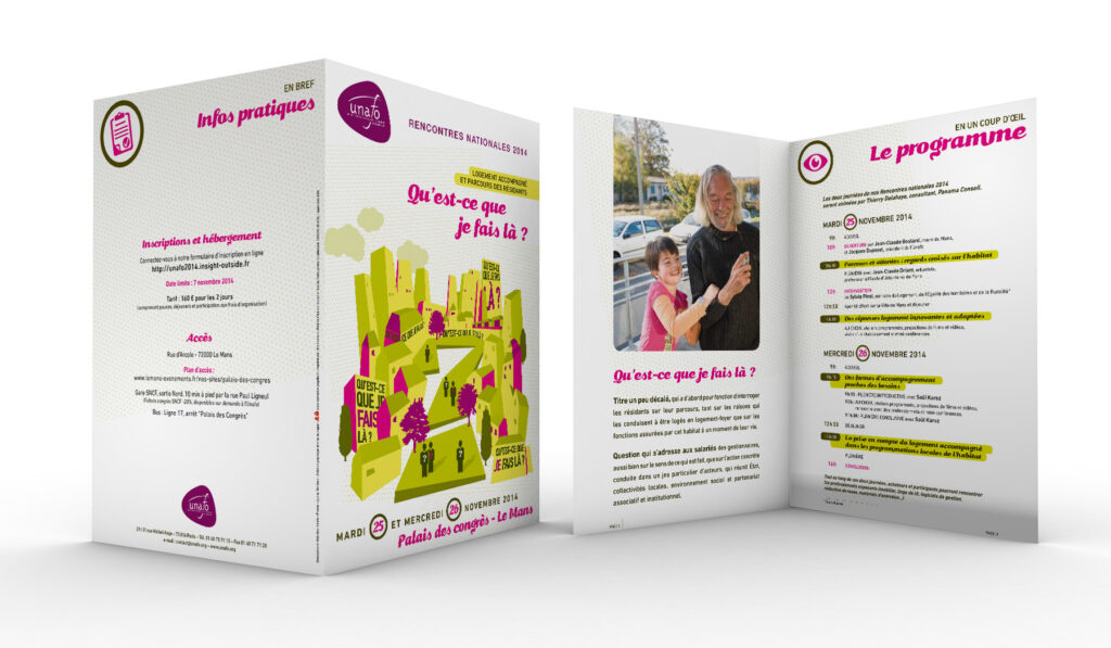 Programme des Rencontres nationales 2014 créé pour l'Unafo par Caramel & Paprika - Première et dernière pages de couverture